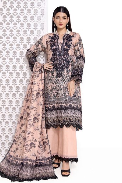 Cotton Satin | Embroidered | Fabrics 3 Piece | AED 100.00