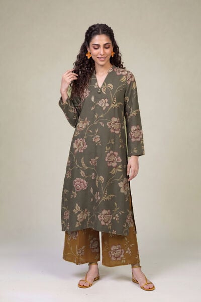 Printed | Light Khaddar | Mustard Printed Pants | AED 130.00