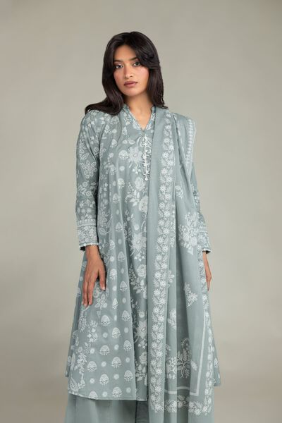 Cambric | Gray Longline Kurta | AED 200.00