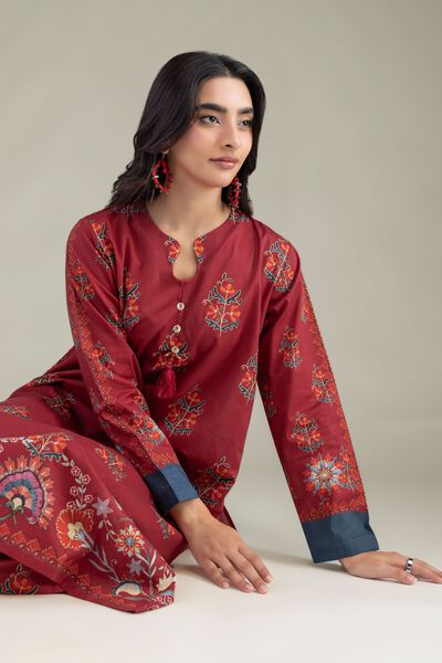 Printed | Cambric | Floral Cambric Kurta | AED 180.00