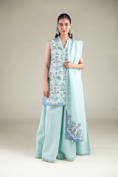 Embroidered | Mesuri | Summer Relaxed Pants | AED 60.00