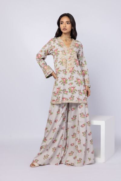 Printed | Crosshatch Raw Silk | Pants | AED 36.00