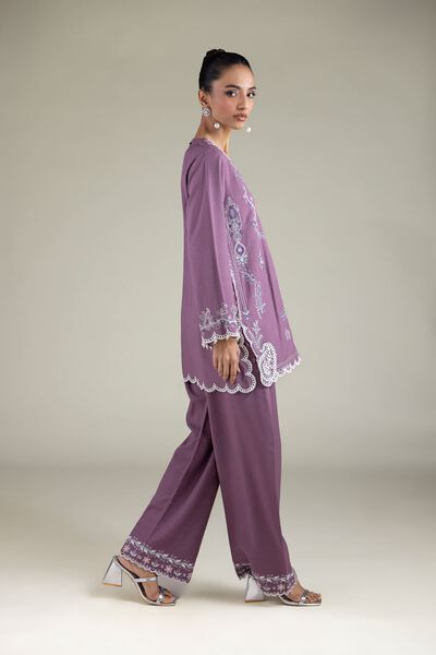 Embroidered | Raw Silk | Geometric Straight Shalwar | AED 65.00