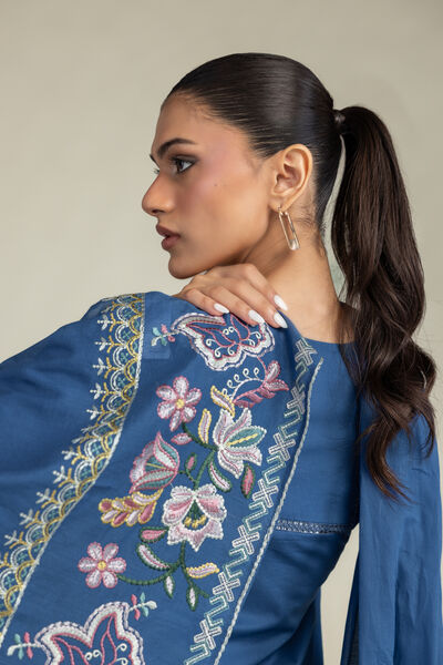 Embroidered | Lawn | Floral Blue Dupatta | AED 180.00