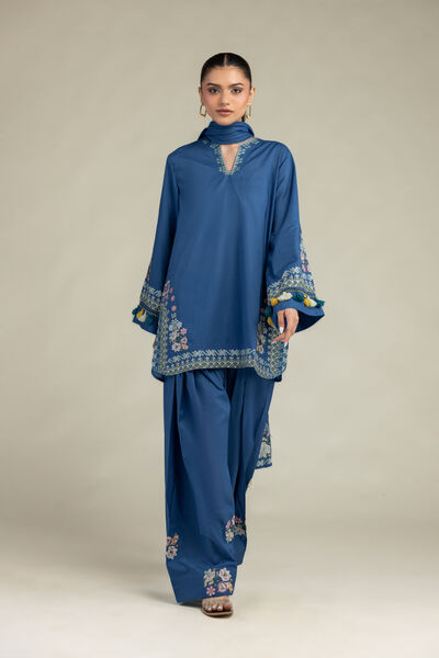 Embroidered | Cambric | Floral Blue Shalwar | AED 180.00