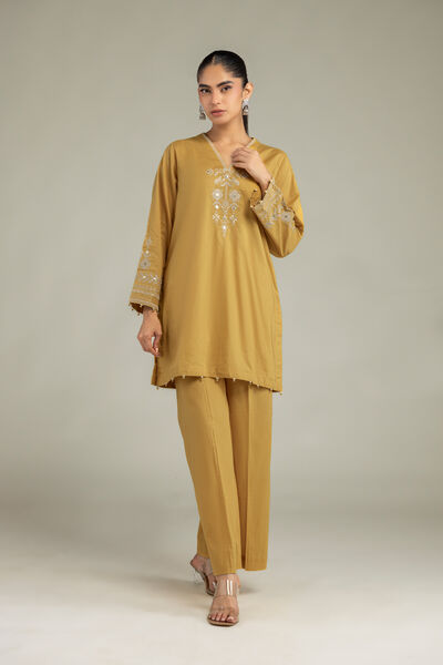 Embroidered | Cambric | Cambric Solid Pants | AED 130.00