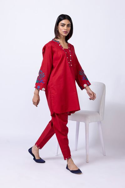 Embroidered | Cotton Dobby | Pants | AED 80.00