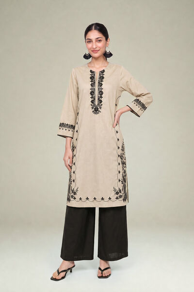 Embroidered | Cambric | Solid Black Pants | AED 130.00
