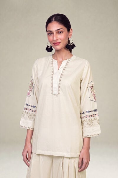 Embroidered | Cambric | Floral Cambric Kurta | AED 180.00