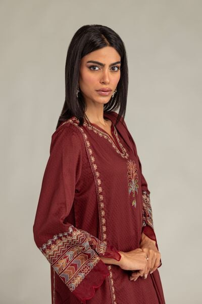 Embroidered | Cotton Dobby | Floral Cotton Kurta | AED 200.00