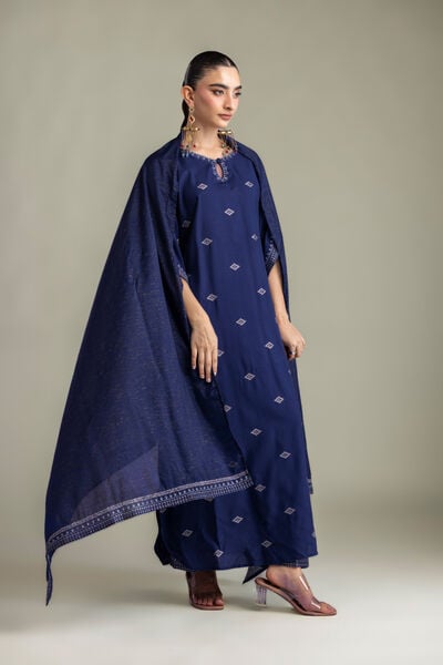 Embroidered | Mesuri | Navy Mesuri Dupatta | AED 150.00