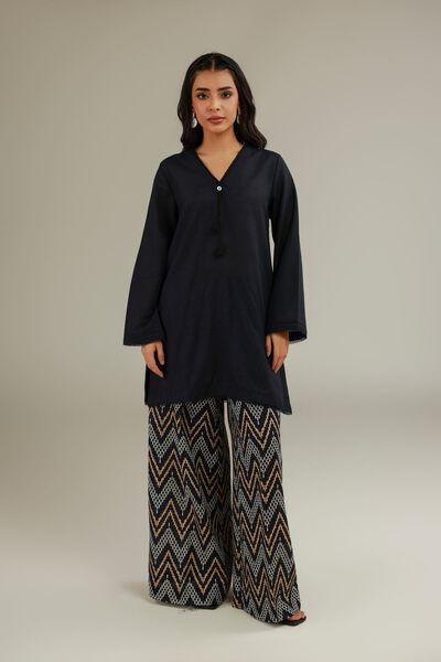 Printed | Textured Cotton | V-Neck Cotton Kurta | AED 100.00