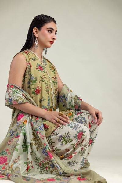 Embroidered | Mesuri | Floral Beige Dupatta | AED 45.00