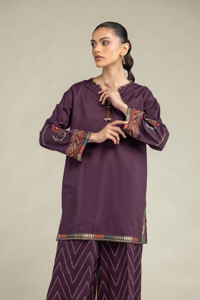 Embroidered | Cambric | Cambric V-Neck Kurta | AED 180.00
