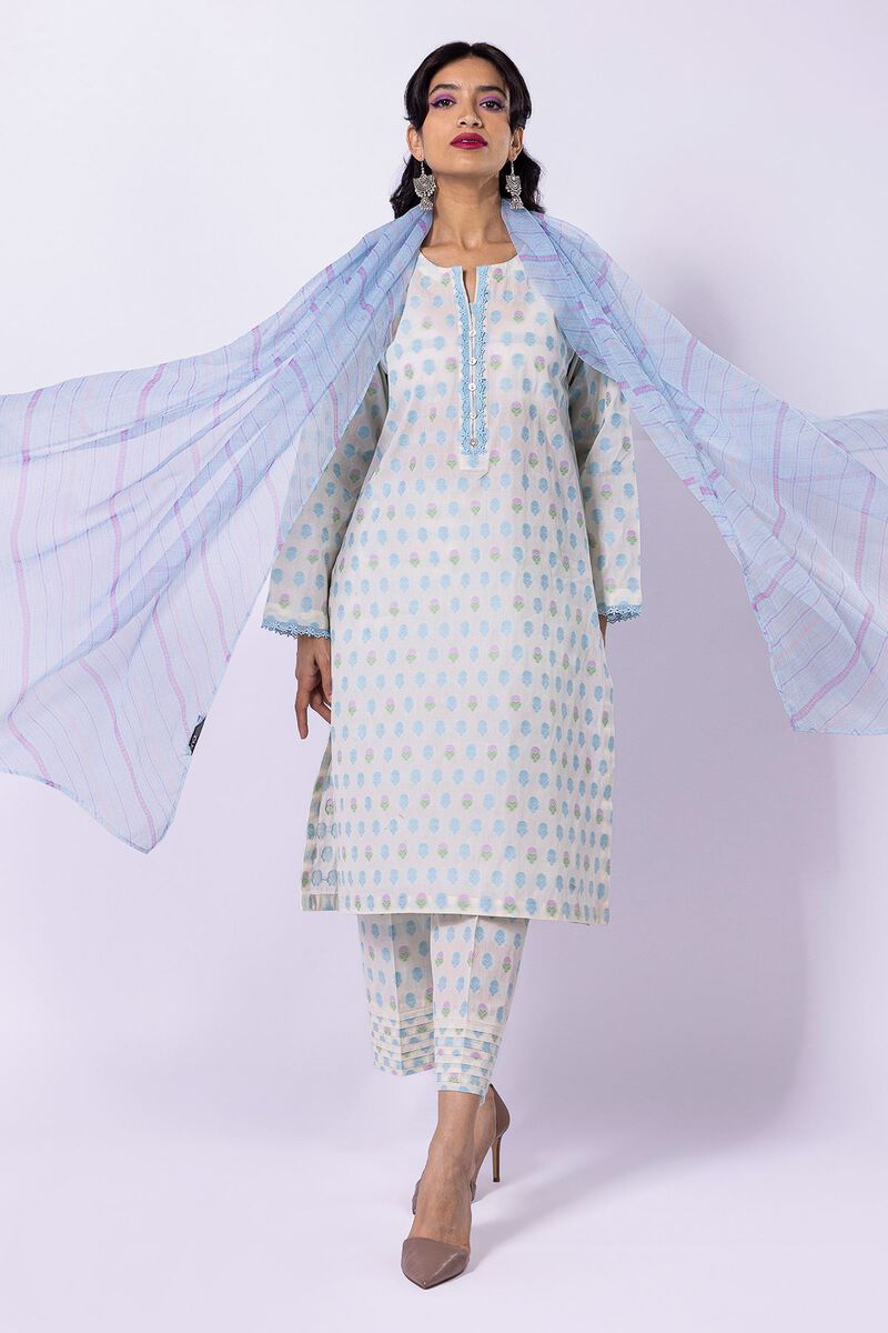 Dyed | Cotton Brosha Jacquard | Fabrics 3 Piece | null