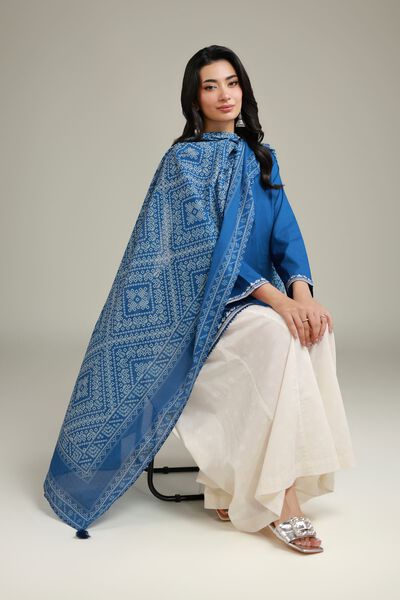 Embroidered | Lawn | Blue Lawn Dupatta | AED 80.00
