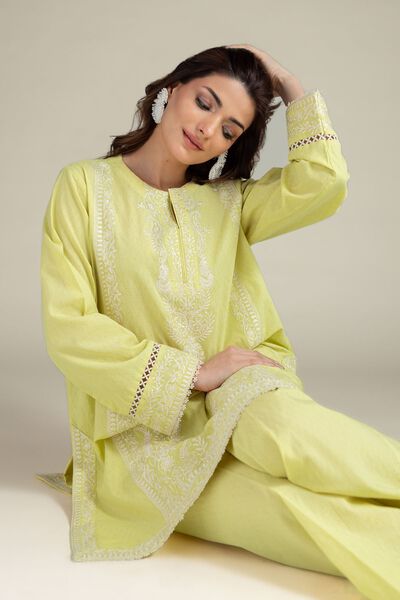 Embroidered | Cotton Dobby | Tailored Dobby 2-Piece | AED 230.00