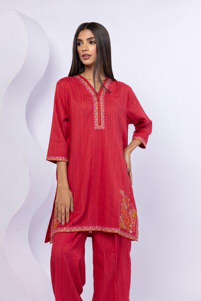 Embroidered | Leno | Kurta | AED 140.00