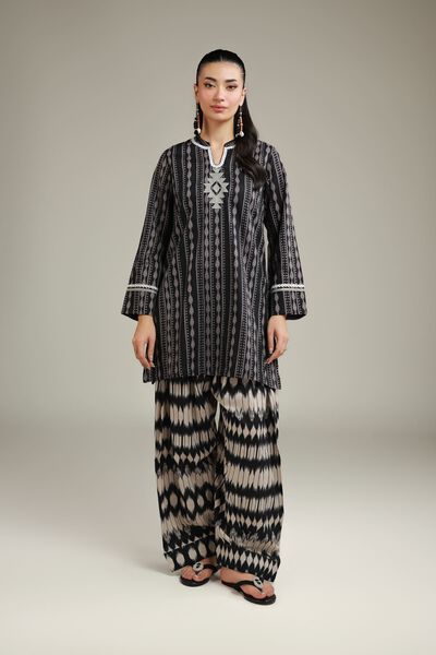 Embroidered | Cotton Dobby | Cotton Black Shalwar | AED 100.00