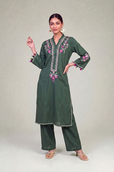 Embroidered | Cambric | Solid Green Shalwar | AED 130.00
