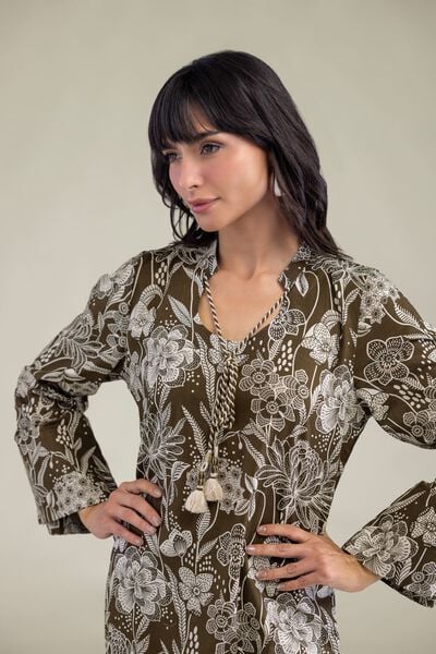 Printed | Cambric | Floral Longline Kurta | AED 100.00