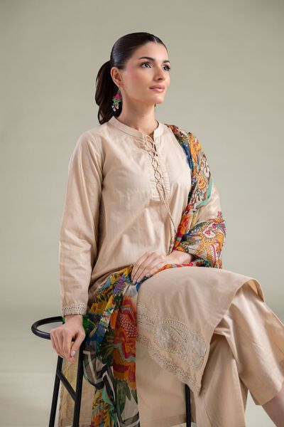 Embroidered | Cotton Dobby | Solid Longline Kurta | AED 120.00