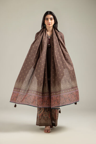 Embroidered | Mesuri | Brown Mesuri Dupatta | AED 80.00
