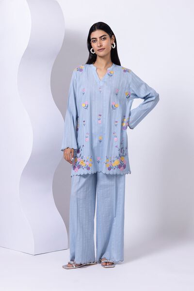 Embroidered | Leno | Kurta | AED 140.00