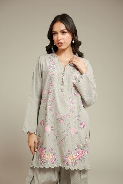 Embroidered | Cotton Dobby | 2-Piece Tailored Set | AED 230.00