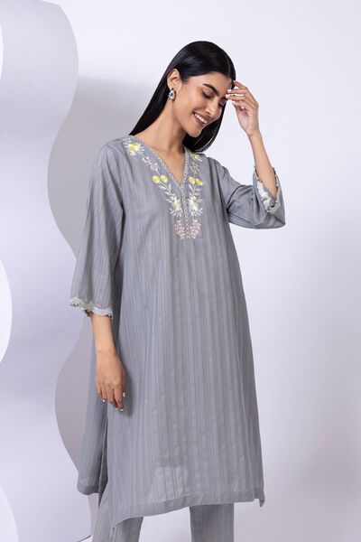 Embroidered | Leno | Kurta | AED 120.00