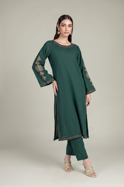 Embroidered | Cambric | Solid Cambric Pants | AED 130.00