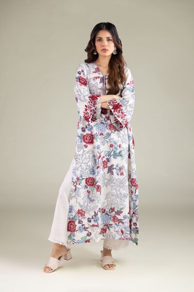 Embroidered | Textured Cotton | Fringe Summer Pants | AED 100.00