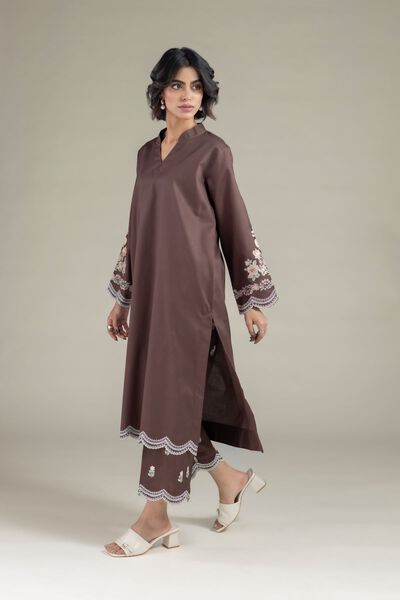Embroidered | Textured Cotton | Pants | AED 100.00