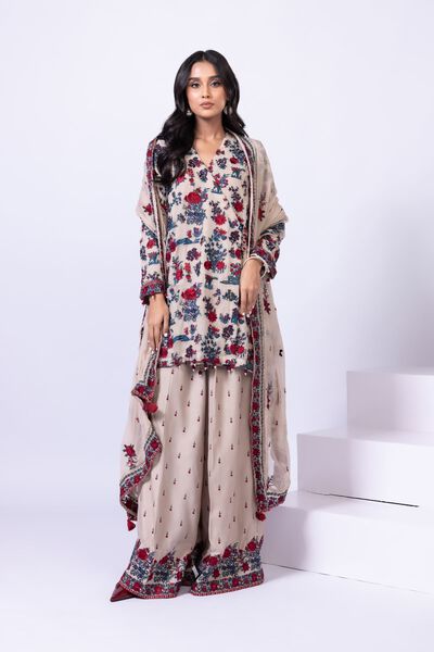 Embroidered | Polyester Crinkle Chiffon | Kurta | AED 320.00