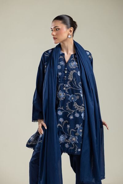 Embroidered | Lawn | Navy Lawn Dupatta | AED 80.00