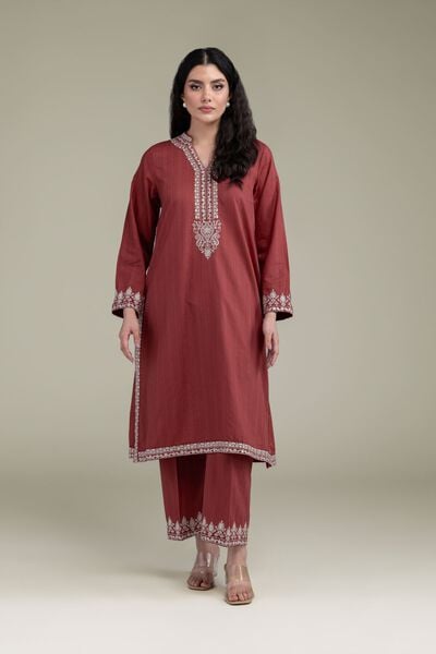 Embroidered | Cotton Dobby | Cotton Dobby Pants | AED 150.00