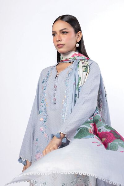 Embroidered | Cotton Dobby | Tailored 3 Piece | AED 300.00