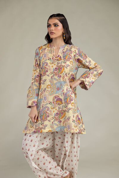 Printed | Cambric | Short Cambric Kurta | AED 100.00