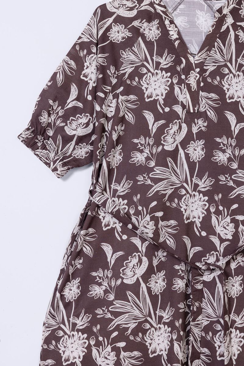 Printed | Dull Raw Silk | Maxi Dress | AED 42.00