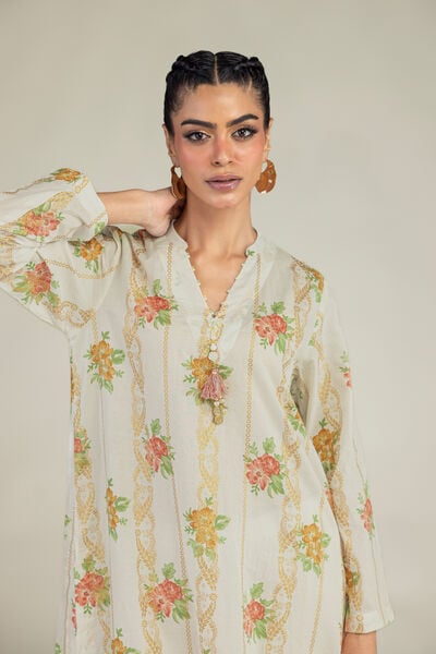 Printed | Cambric | Long Cambric Kurta | AED 150.00