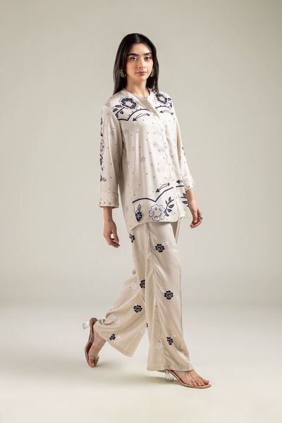 Embroidered | Viscose Crepe | Trousers | AED 50.00
