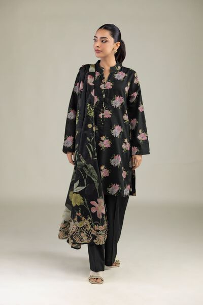 Printed | Lawn | Black Lawn Dupatta | AED 80.00