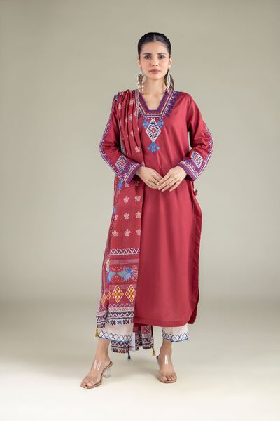Embroidered | Cambric | Pants | AED 80.00