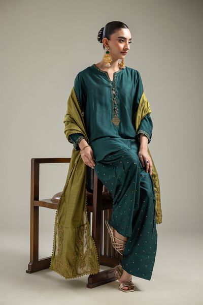 Cotton Net | Olive Net Dupatta | AED 75.00