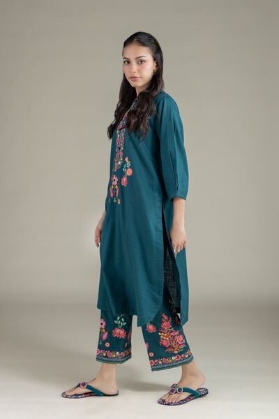 Embroidered | Heavy Textured Cotton | Pants | AED 120.00