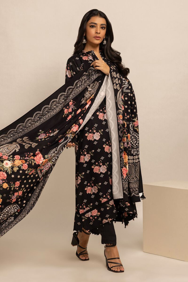 Printed | Printed Viscose Satin | Fabrics 3 Piece | null