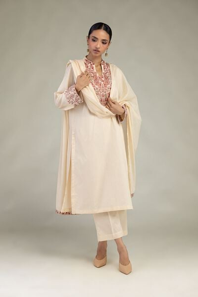 Embroidered | Cambric | Solid Cambric Pants | AED 80.00