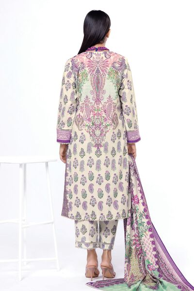 Printed | Slub Lawn | Fabrics 3 Piece | AED 80.00