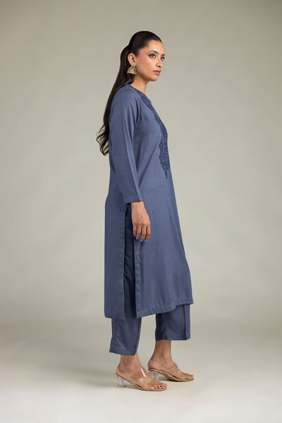 Dyed | Raw Silk | Silk Solid Pants | AED 130.00