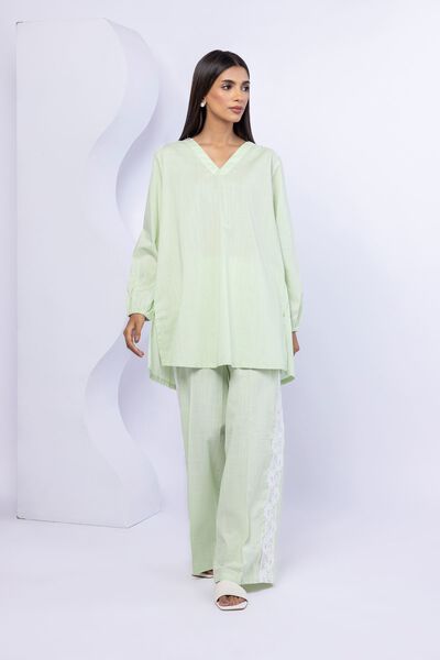 Embroidered | Crosshatch Poplin | Pants | AED 100.00